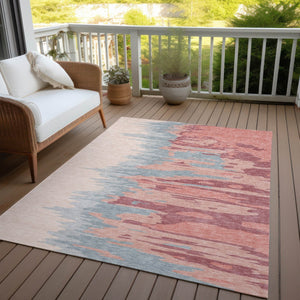 Homeroots 3' Stylish Abstract Beige Brown Gray Washable Indoor Outdoor Area Rug For Versatile Spaces 9' X 12' Polyester 601198