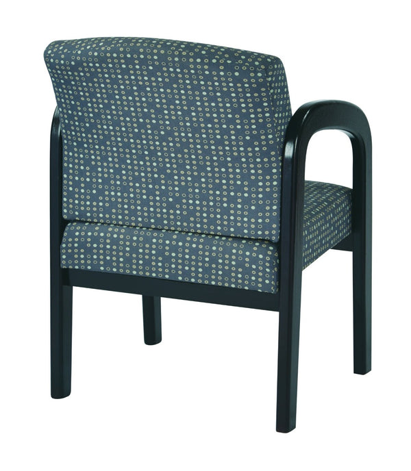 OSP Home Furnishings Espresso Wood Frame Office Visitor Chair with Lumbar Support and Ash Fabric Upholstery WD388-K102