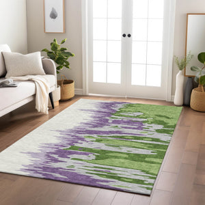 Homeroots 3' Stylish Abstract Beige Brown Gray Washable Indoor Outdoor Area Rug For Versatile Spaces 5' X 8' Polyester 601201