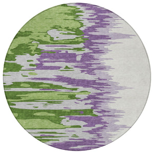 Homeroots 3' Stylish Abstract Beige Brown Gray Washable Indoor Outdoor Area Rug For Versatile Spaces 8' Round Polyester 601202