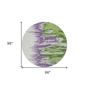 Homeroots 3' Stylish Abstract Beige Brown Gray Washable Indoor Outdoor Area Rug For Versatile Spaces 8' Round Polyester 601202