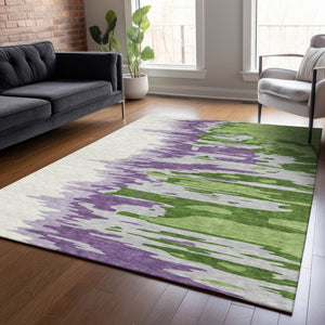 Homeroots 3' Stylish Abstract Beige Brown Gray Washable Indoor Outdoor Area Rug For Versatile Spaces 9' X 12' Polyester 601204