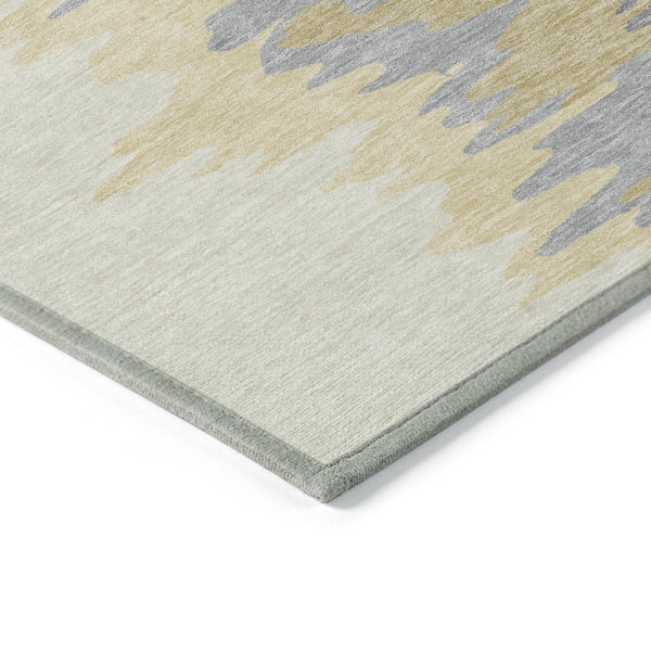 Homeroots 3' Stylish Abstract Beige Brown Gray Washable Indoor Outdoor Area Rug For Versatile Spaces 5' X 8' Polyester 601207
