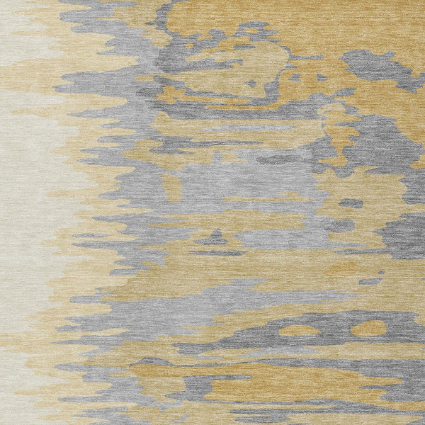 Homeroots 3' Stylish Abstract Beige Brown Gray Washable Indoor Outdoor Area Rug For Versatile Spaces 5' X 8' Polyester 601207