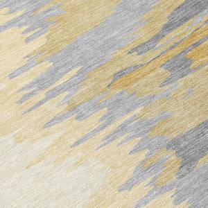 Homeroots 3' Stylish Abstract Beige Brown Gray Washable Indoor Outdoor Area Rug For Versatile Spaces 8' Round Polyester 601208