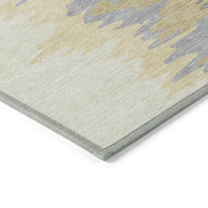 Homeroots 3' Stylish Abstract Beige Brown Gray Washable Indoor Outdoor Area Rug For Versatile Spaces 9' X 12' Polyester 601210