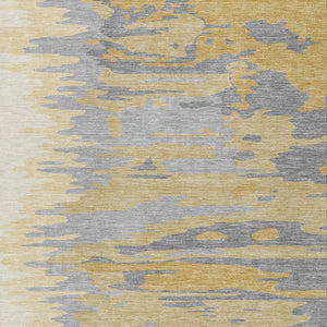 Homeroots 3' Stylish Abstract Beige Brown Gray Washable Indoor Outdoor Area Rug For Versatile Spaces 9' X 12' Polyester 601210