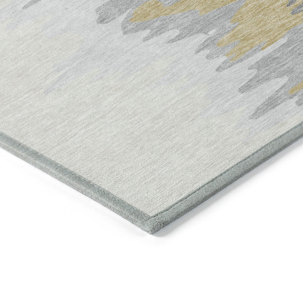Homeroots 3' Stylish Abstract Beige Brown Gray Washable Indoor Outdoor Area Rug For Versatile Spaces 3' X 5' Polyester 601212