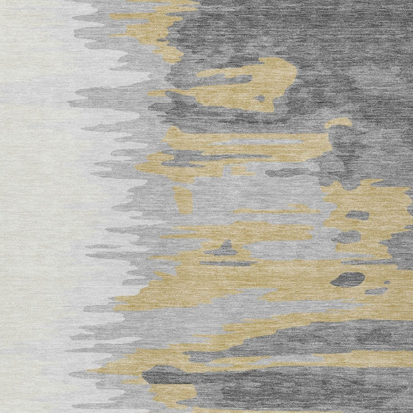 Homeroots 3' Stylish Abstract Beige Brown Gray Washable Indoor Outdoor Area Rug For Versatile Spaces 5' X 8' Polyester 601213