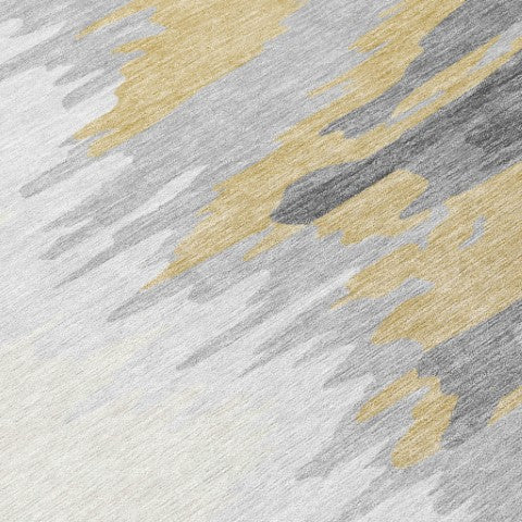 Homeroots 3' Stylish Abstract Beige Brown Gray Washable Indoor Outdoor Area Rug For Versatile Spaces 8' Round Polyester 601214