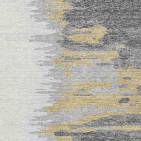Homeroots 3' Stylish Abstract Beige Brown Gray Washable Indoor Outdoor Area Rug For Versatile Spaces 8' X 10' Polyester 601215
