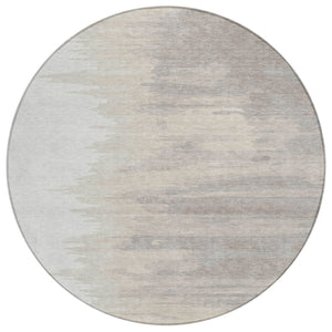 HomeRoots 5' Ivory and Brown Abstract Area Rug - Durable, Washable, Stylish for Indoor and Outdoor Spaces 8' Round 601220