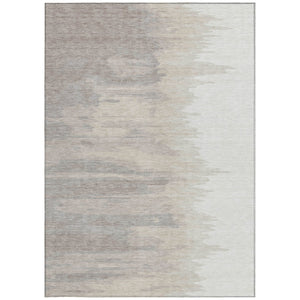 Homeroots 3' Stylish Abstract Beige Brown Gray Washable Indoor Outdoor Area Rug For Versatile Spaces 8' X 10' Polyester 601221