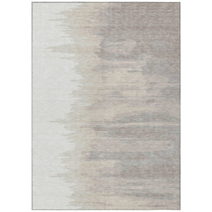 HomeRoots 5' Ivory and Brown Abstract Area Rug - Durable, Washable, Stylish for Indoor and Outdoor Spaces 10' X 14' 601223