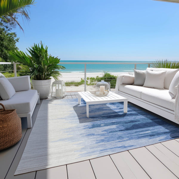 Homeroots 3' Stylish Abstract Beige Brown Gray Washable Indoor Outdoor Area Rug For Versatile Spaces 3' X 5' Polyester 601224