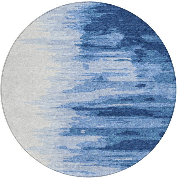 Homeroots 3' Stylish Abstract Beige Brown Gray Washable Indoor Outdoor Area Rug For Versatile Spaces 8' Round Polyester 601226