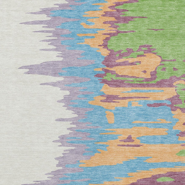 Homeroots 3' Stylish Abstract Beige Brown Gray Washable Indoor Outdoor Area Rug For Versatile Spaces 5' X 8' Polyester 601231