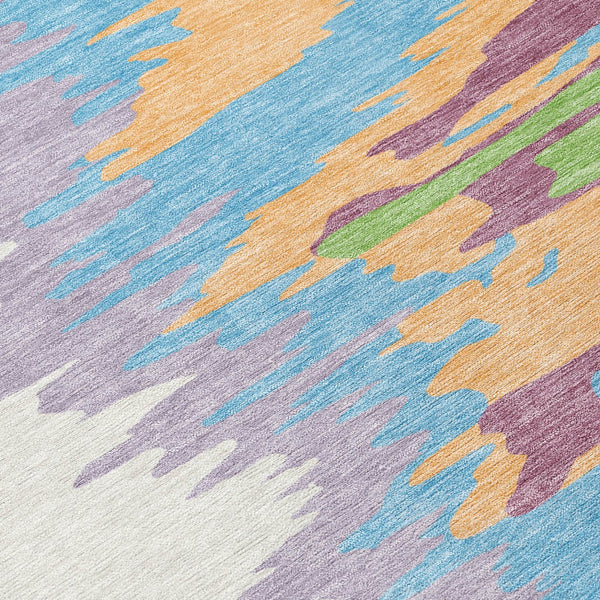 Homeroots 3' Stylish Abstract Beige Brown Gray Washable Indoor Outdoor Area Rug For Versatile Spaces 5' X 8' Polyester 601231