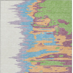 Homeroots 3' Stylish Abstract Beige Brown Gray Washable Indoor Outdoor Area Rug For Versatile Spaces 8' X 10' Polyester 601233