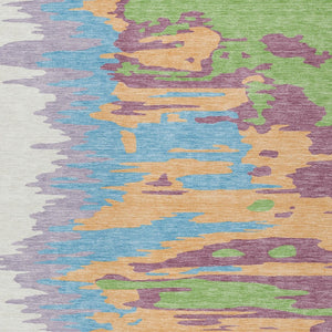 Homeroots 3' Stylish Abstract Beige Brown Gray Washable Indoor Outdoor Area Rug For Versatile Spaces 8' X 10' Polyester 601233