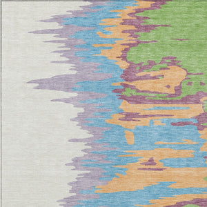 Homeroots 3' Stylish Abstract Beige Brown Gray Washable Indoor Outdoor Area Rug For Versatile Spaces 9' X 12' Polyester 601234