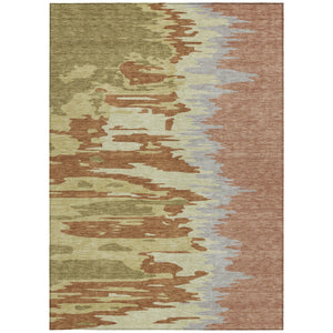 Homeroots 3' Stylish Abstract Beige Brown Gray Washable Indoor Outdoor Area Rug For Versatile Spaces 3' X 5' Polyester 601236