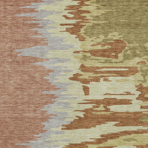 Homeroots 3' Stylish Abstract Beige Brown Gray Washable Indoor Outdoor Area Rug For Versatile Spaces 5' X 8' Polyester 601237