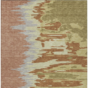 Homeroots 3' Stylish Abstract Beige Brown Gray Washable Indoor Outdoor Area Rug For Versatile Spaces 8' X 10' Polyester 601239