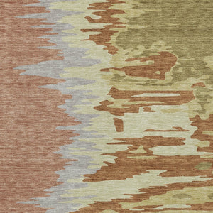 Homeroots 3' Stylish Abstract Beige Brown Gray Washable Indoor Outdoor Area Rug For Versatile Spaces 8' X 10' Polyester 601239