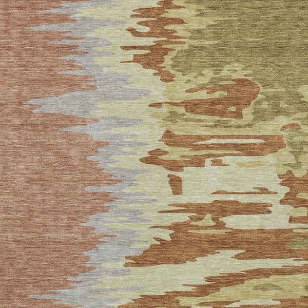 Homeroots 3' Stylish Abstract Beige Brown Gray Washable Indoor Outdoor Area Rug For Versatile Spaces 10' X 14' Polyester 601241