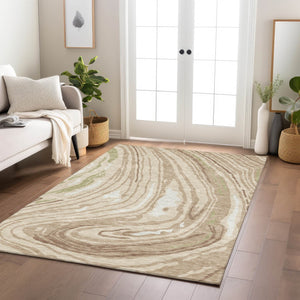 Homeroots 3' Durable Abstract Washable Area Rug For Indoor And Outdoor Spaces - Stylish And Stain Resistant 3' X 5' Polyester 601242