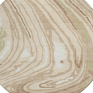 Homeroots 3' Durable Abstract Washable Area Rug For Indoor And Outdoor Spaces - Stylish And Stain Resistant 8' Round Polyester 601244