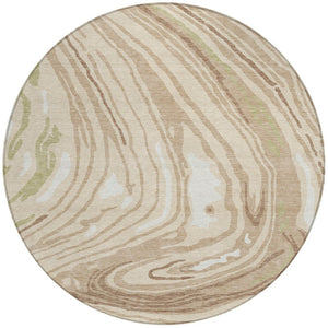 Homeroots 3' Durable Abstract Washable Area Rug For Indoor And Outdoor Spaces - Stylish And Stain Resistant 8' Round Polyester 601244