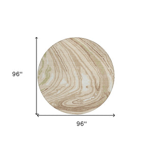 Homeroots 3' Durable Abstract Washable Area Rug For Indoor And Outdoor Spaces - Stylish And Stain Resistant 8' Round Polyester 601244