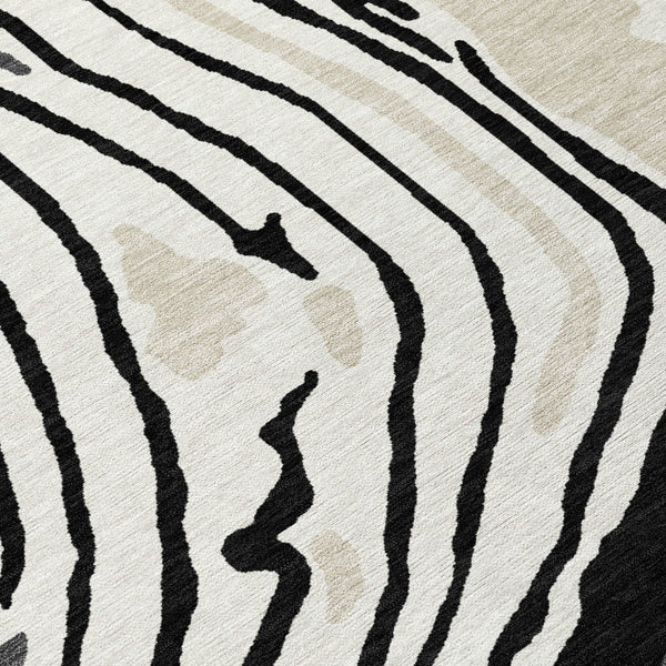 Homeroots 3' Durable Abstract Washable Area Rug For Indoor And Outdoor Spaces - Stylish And Stain Resistant 3' X 5' Polyester 601248