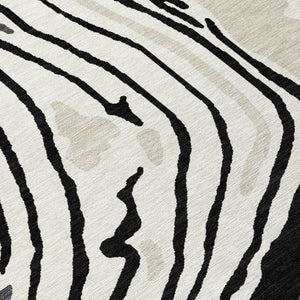 Homeroots 3' Durable Abstract Washable Area Rug For Indoor And Outdoor Spaces - Stylish And Stain Resistant 8' Round Polyester 601250