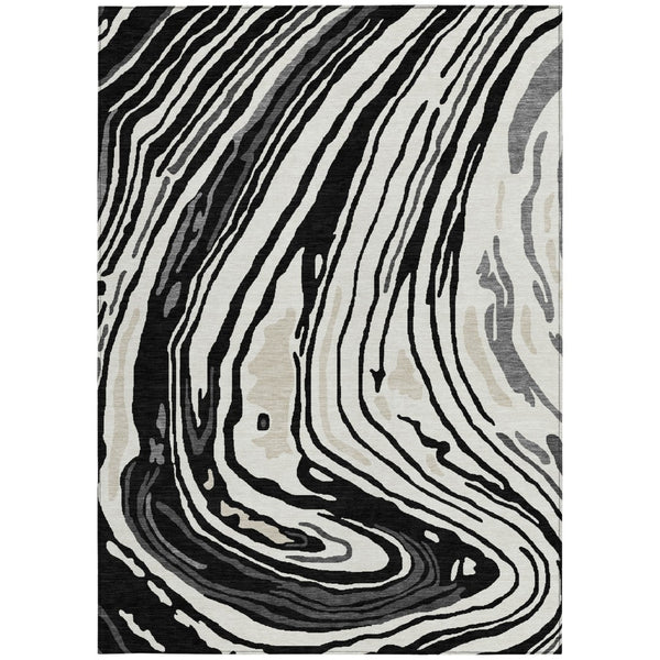 Homeroots 3' Durable Abstract Washable Area Rug For Indoor And Outdoor Spaces - Stylish And Stain Resistant 9' X 12' Polyester 601252