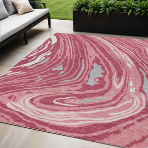Homeroots 3' Durable Abstract Washable Area Rug For Indoor And Outdoor Spaces - Stylish And Stain Resistant 5' X 8' Polyester 601255