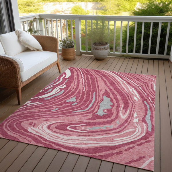 Homeroots 3' Durable Abstract Washable Area Rug For Indoor And Outdoor Spaces - Stylish And Stain Resistant 5' X 8' Polyester 601255