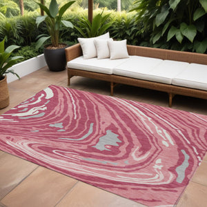 Homeroots 3' Durable Abstract Washable Area Rug For Indoor And Outdoor Spaces - Stylish And Stain Resistant 9' X 12' Polyester 601258