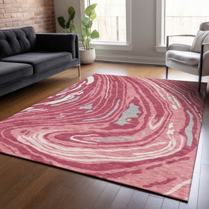 Homeroots 3' Durable Abstract Washable Area Rug For Indoor And Outdoor Spaces - Stylish And Stain Resistant 9' X 12' Polyester 601258