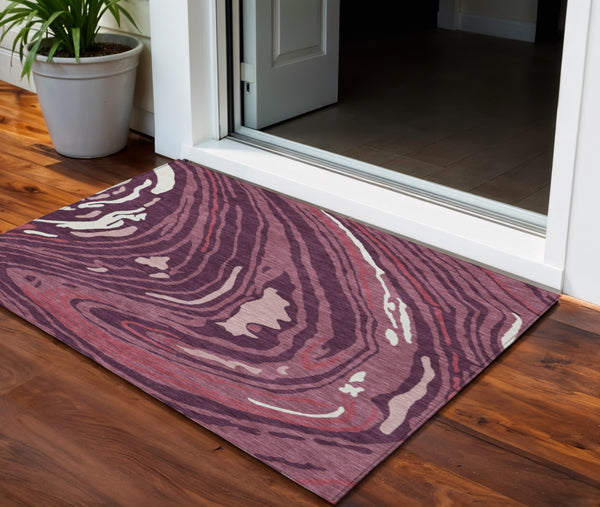 Homeroots 3' Durable Abstract Washable Area Rug For Indoor And Outdoor Spaces - Stylish And Stain Resistant 3' X 5' Polyester 601260