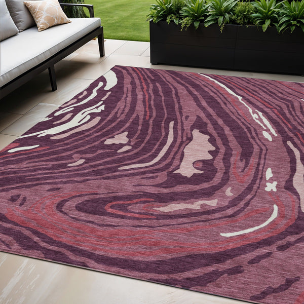 Homeroots 3' Durable Abstract Washable Area Rug For Indoor And Outdoor Spaces - Stylish And Stain Resistant 5' X 8' Polyester 601261