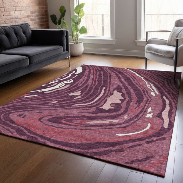 Homeroots 3' Durable Abstract Washable Area Rug For Indoor And Outdoor Spaces - Stylish And Stain Resistant 5' X 8' Polyester 601261