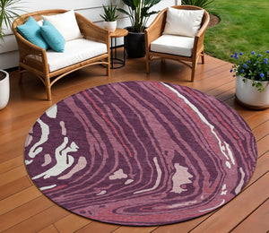 Homeroots 3' Durable Abstract Washable Area Rug For Indoor And Outdoor Spaces - Stylish And Stain Resistant 8' Round Polyester 601262