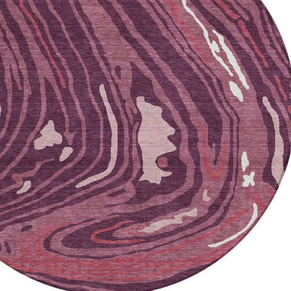 Homeroots 3' Durable Abstract Washable Area Rug For Indoor And Outdoor Spaces - Stylish And Stain Resistant 8' Round Polyester 601262