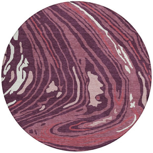 Homeroots 3' Durable Abstract Washable Area Rug For Indoor And Outdoor Spaces - Stylish And Stain Resistant 8' Round Polyester 601262