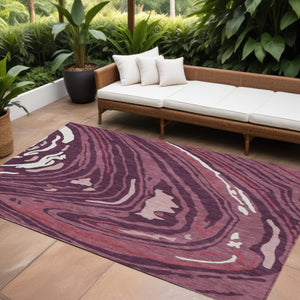 Homeroots 3' Durable Abstract Washable Area Rug For Indoor And Outdoor Spaces - Stylish And Stain Resistant 9' X 12' Polyester 601264