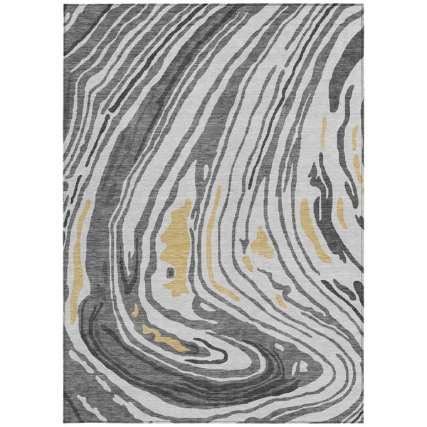 Homeroots 3' Durable Abstract Washable Area Rug For Indoor And Outdoor Spaces - Stylish And Stain Resistant 5' X 8' Polyester 601267