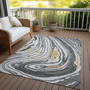 Homeroots 3' Durable Abstract Washable Area Rug For Indoor And Outdoor Spaces - Stylish And Stain Resistant 9' X 12' Polyester 601270